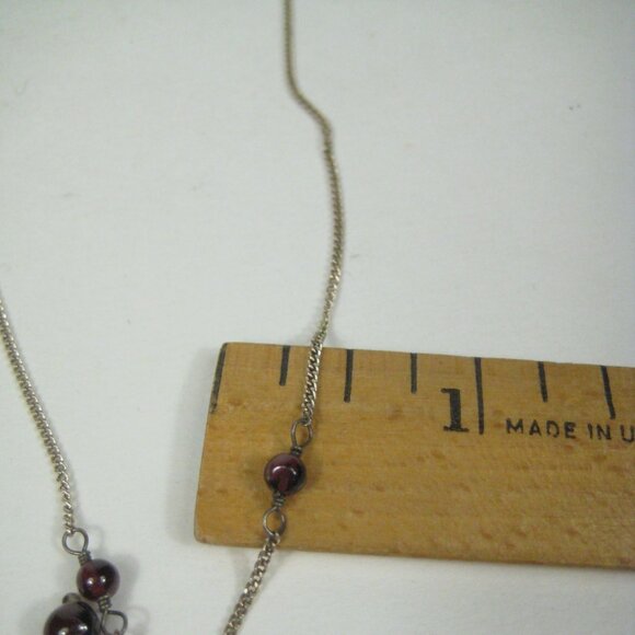 MM2 Mexico Sterling Silver Necklace Amethyst Stone Beads Y Shaped Chain 925 - Picture 3 of 10